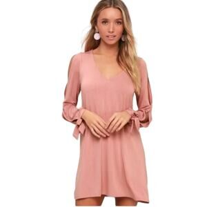 NWT Lulu's Glory of Love Mauve Cold Shoulder Shift Dress Medium